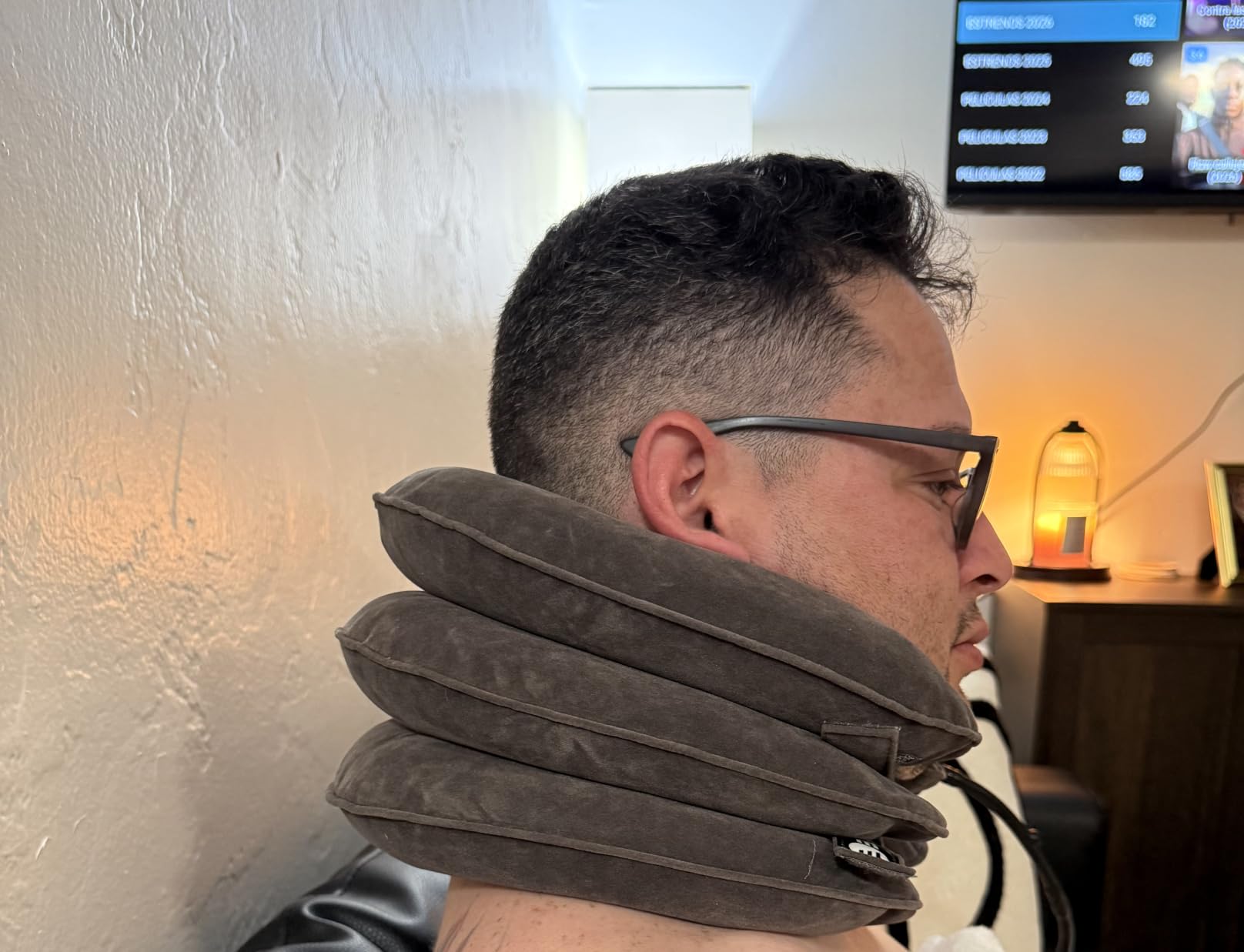 Cervical Neck Traction Device, Neck Stretcher and Cervical Traction Device | Neck Decompression Devices, Cervical Neck Stretcher, Neck Traction Pillow, Neck Extender, Neck Support, Pinched Nerve Relief customer photo 2