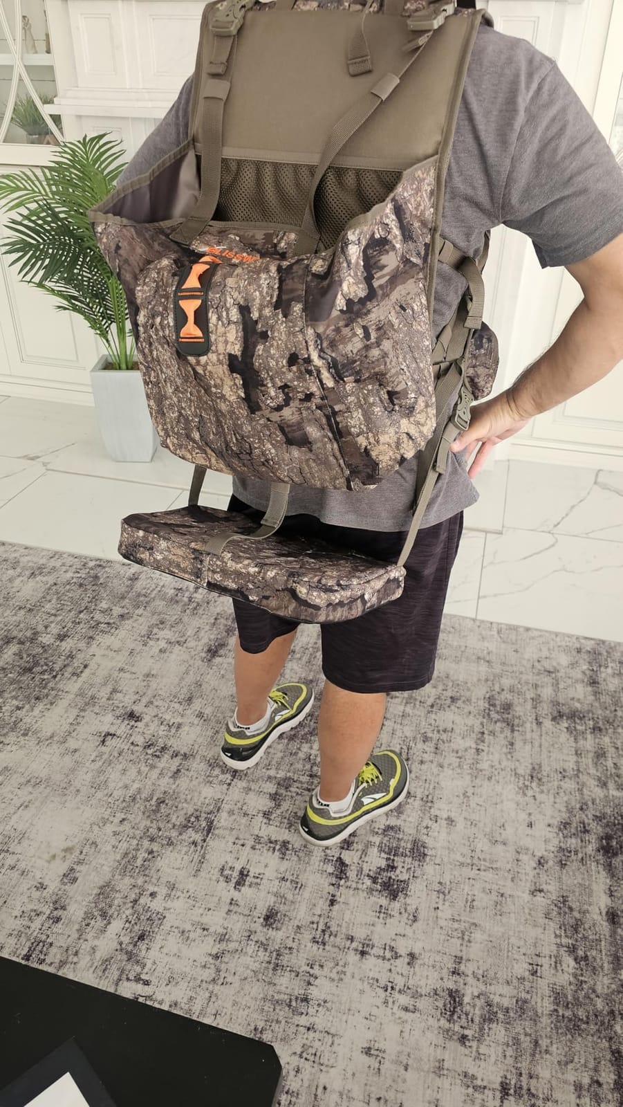 Turkey Hunting Vest backpack with Seat Turkey Vest with Game Pouch for Men | Rubber GrabHandle, Compass Whistle, Hunting Garment Pocket, Strikers Pocket, Tool Pouch, Box Call Pocket, Rangefinder & Phone Sleeve customer photo 1