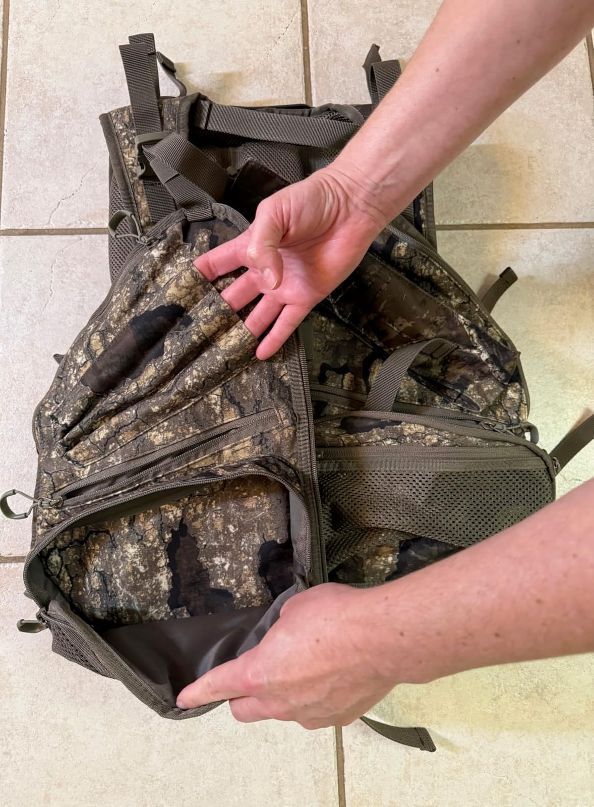Turkey Hunting Vest backpack with Seat Turkey Vest with Game Pouch for Men | Rubber GrabHandle, Compass Whistle, Hunting Garment Pocket, Strikers Pocket, Tool Pouch, Box Call Pocket, Rangefinder & Phone Sleeve customer photo 2