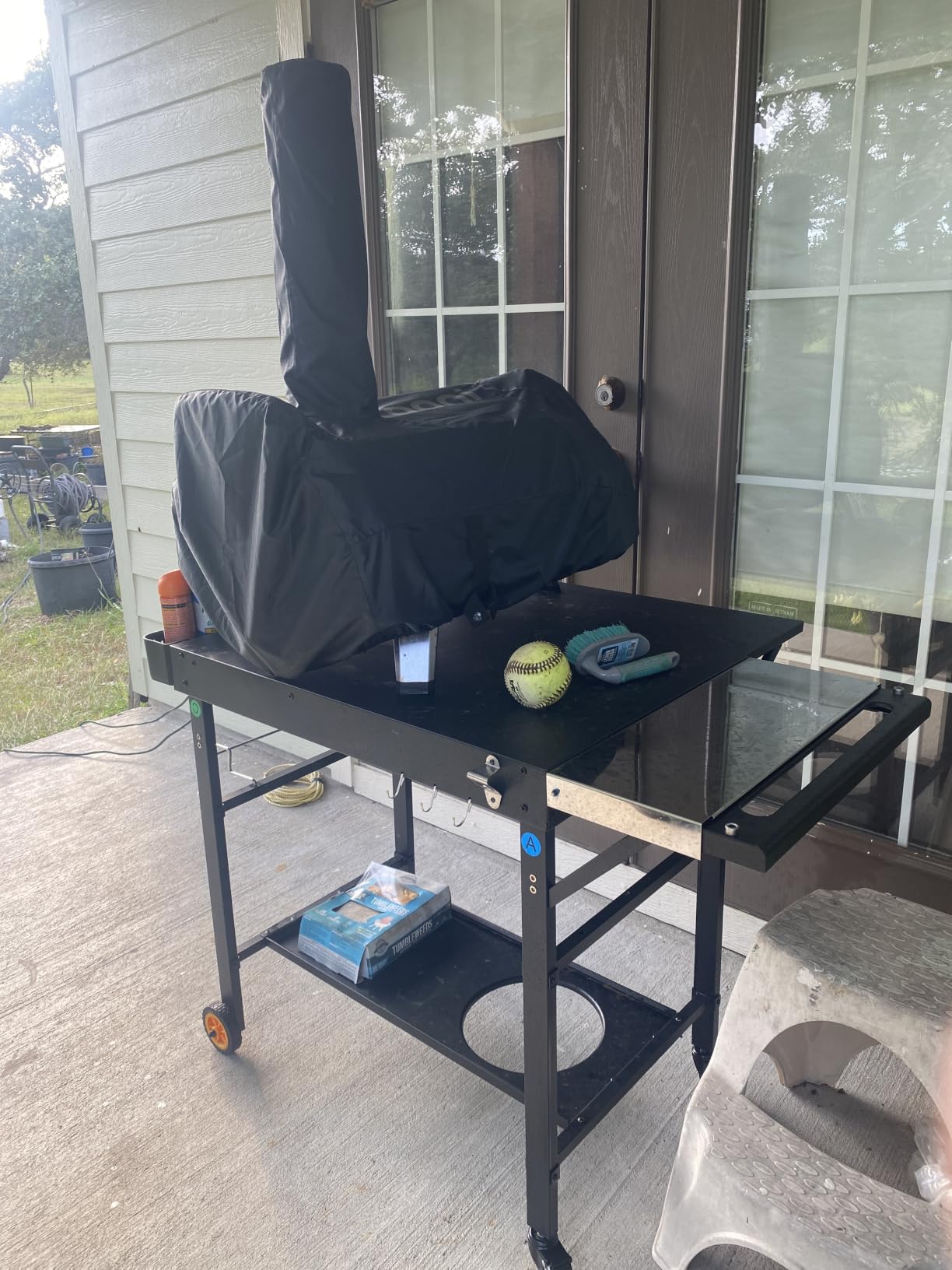 Pizza Oven Table for Ooni Pizza Ovens, Grill Cart Table with Topping Station, Pizzas Stands with Wheels, Expansive Countertop Pizzas Oven Accessories for Party Fits Blackstone Ninja Cuisinart Gozney customer photo 2