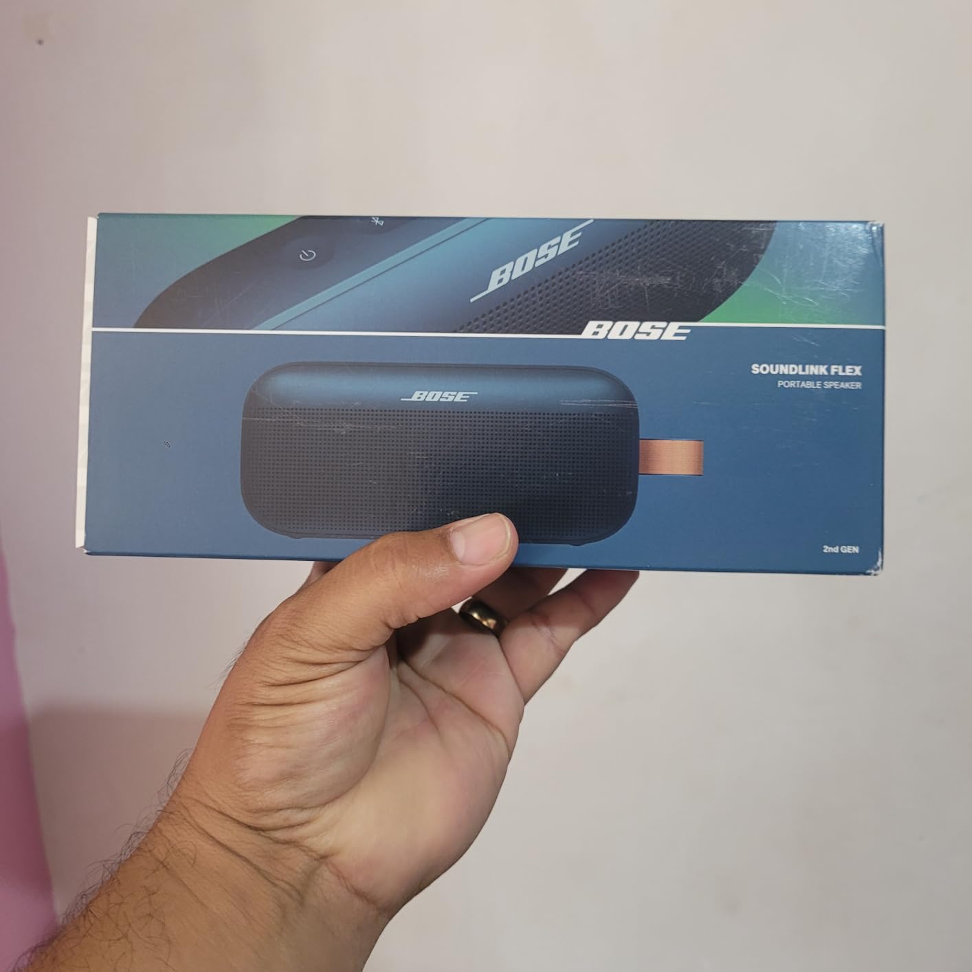 Bose SoundLink Flex Bluetooth Speaker (2nd Gen) - Portable Outdoor Speaker with Hi-Fi Audio, Waterproof and Dustproof, USB-C, Up to 12 Hours Battery Life, Sunset Peach customer photo 1