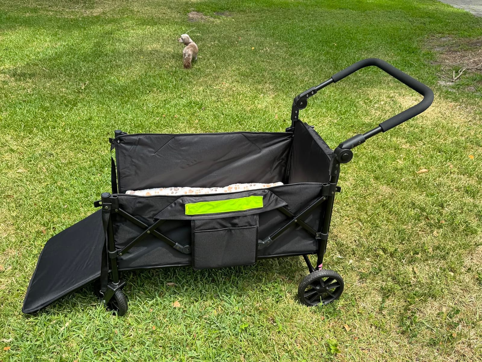 Dog Wagons for Large Senior Dogs with Thick Mat & Lift Harness, Dual-Entry | Foldable & Extendable Elderly Dog Stroller, Heavy Duty Dog Cart Up to 140lbs, Front and Rear Access No-turnaround Needed customer photo 1