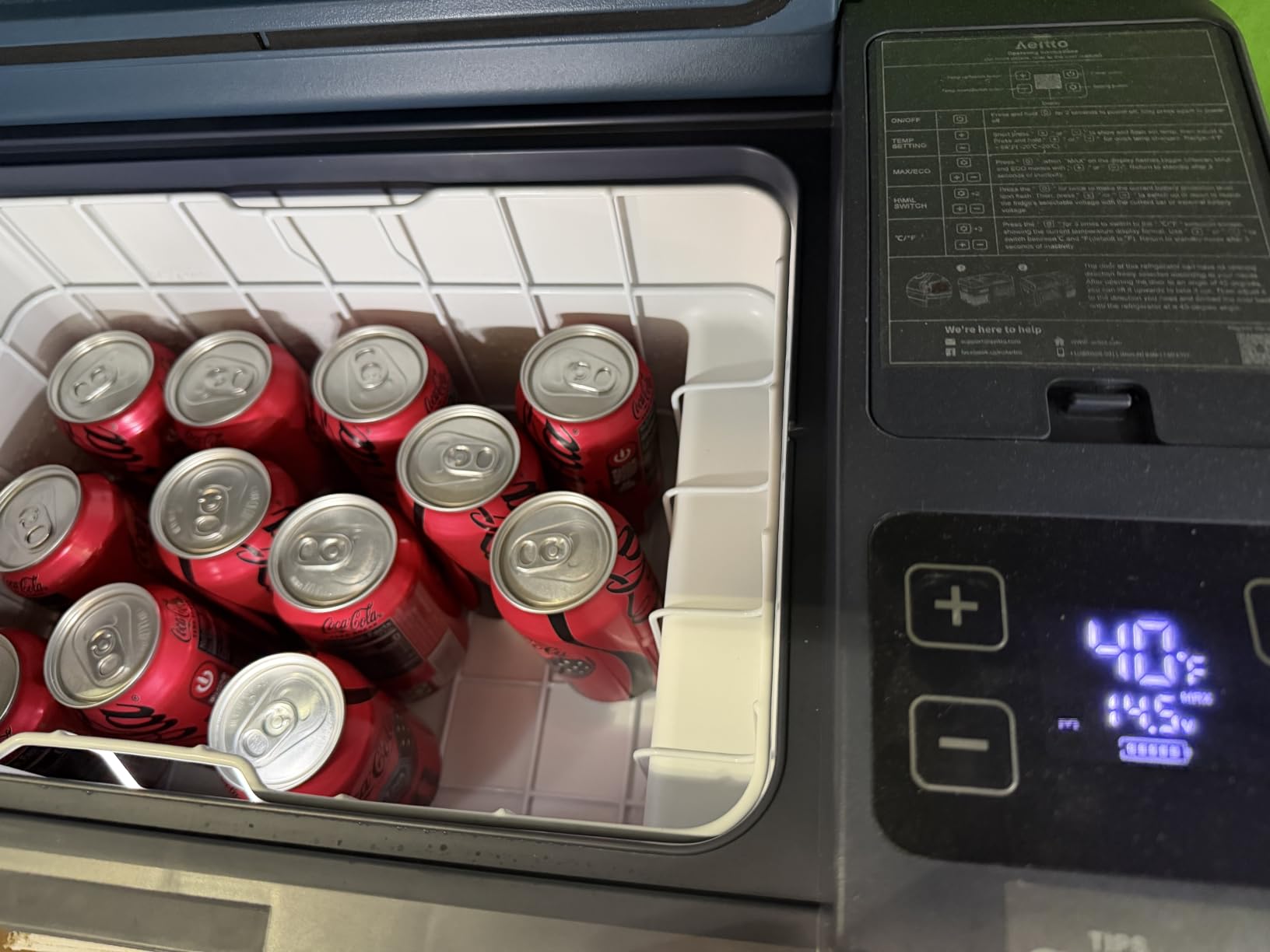 Aeitto 12 Volt Car Refrigerator 20Quart Car Fridge Freezer Electric Cooler Portable Cooler 12V Fridge RV Refrigerator -4℉-68℉ Temp Control 12/24V DC & 100-240V AC for Travel, Camping, RV, Road customer photo 2