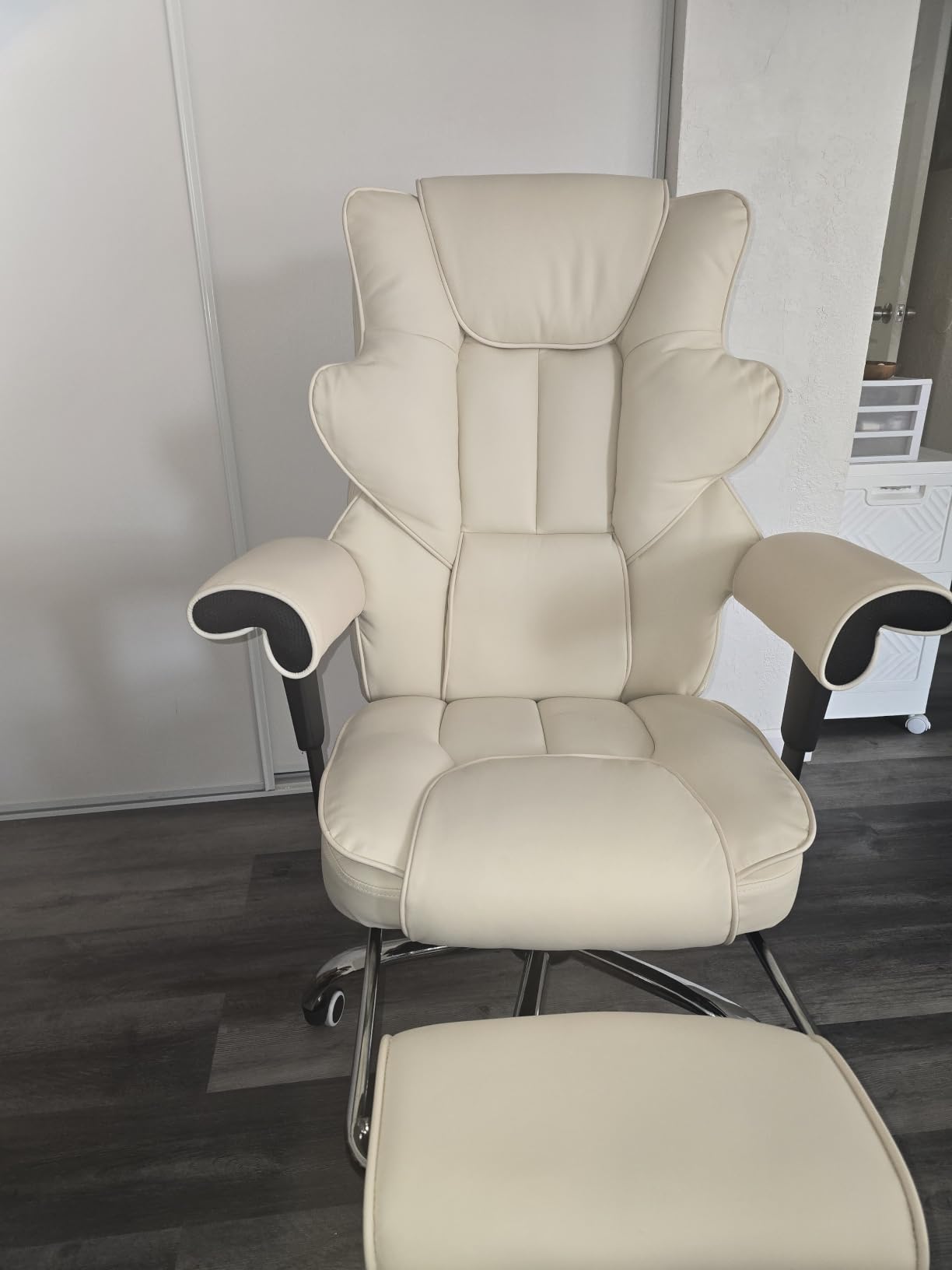 Heated Recliner Office Chair with Massager, Footrest, Height Adjustable Arm customer photo 2
