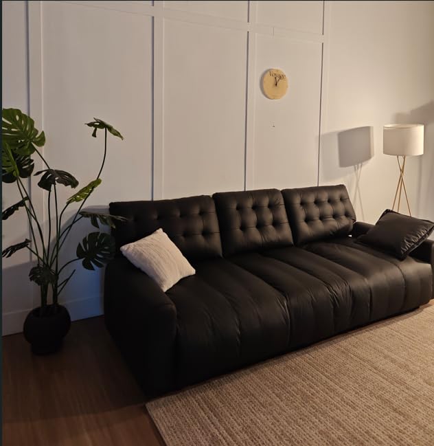 Oversized Sectional Leather Couch for Living Room Deep Seat Sofa customer photo 2