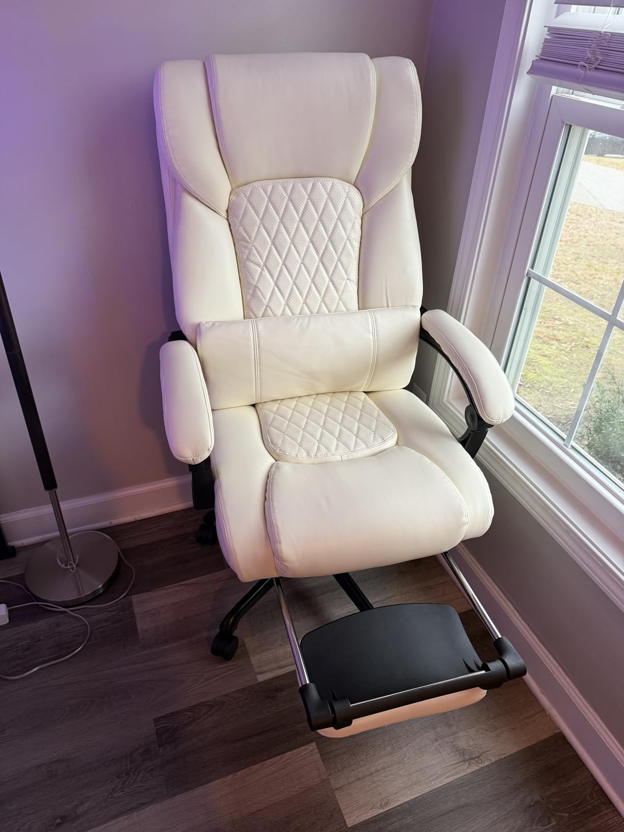 3D Kneading Massage Office Chair with Heat, 500 lbs Big and Tall Executive Computer Desk Recliner, Leather Electric Heated Chair with Footrest, Black customer photo 2