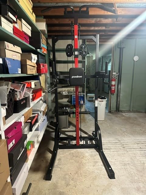 Pull Up Bar Power Tower Dip Station with Cable Machine, 450LB Home Gym | Pull up bar, dip station and 16-position cable system for pull ups, dips, lat pulldowns, rows and full-body training customer photo 1