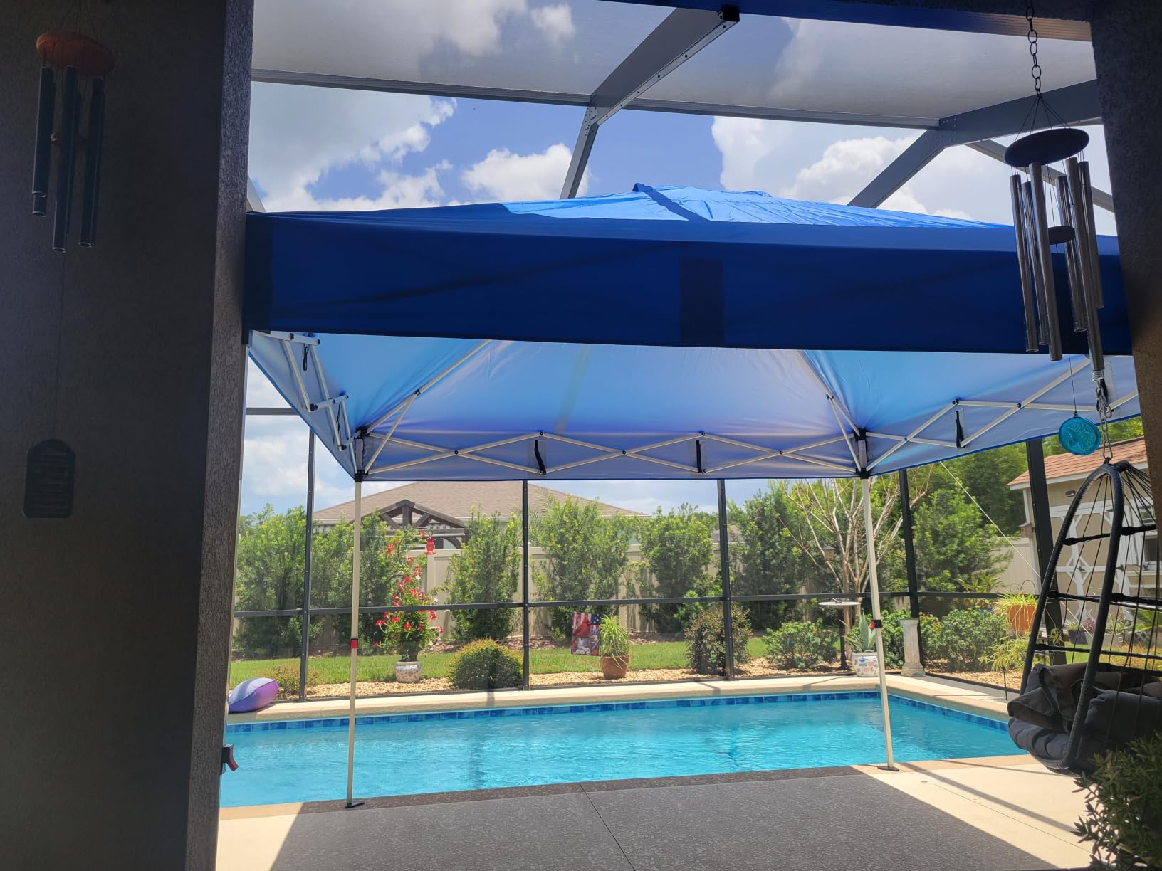 WEIZE 10x10 Pop Up Canopy Tent, 1-Button Push Setup Canopy Tent, Adjustable Height Instant Portable Shelter customer photo 2