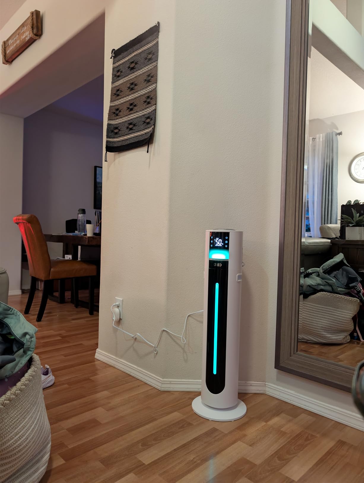 DREO 11L Smart Humidifier 747S Large Room 700 ft², 100H Runtime, 21dB Quiet | Top Fill, 1500+RGB Light, APP & Remote Control, Clean Tank Technology, 12H Timer, Cool Mist Humidifers for Bedroom, White customer photo 1