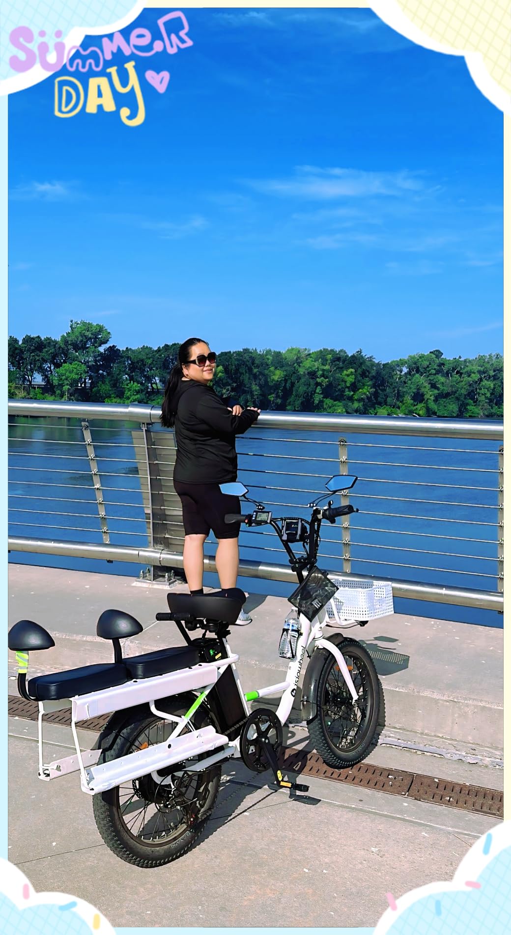 isinwheel U7S Electric Bike for Adult, Peak 1500W Motor 48V 20Ah Battery Up to 20+ MPH & 80 Miles Step-Thru Cargo Ebike, 7-Speed All Terrain Fat Tire Front Suspension E-Bike customer photo 2