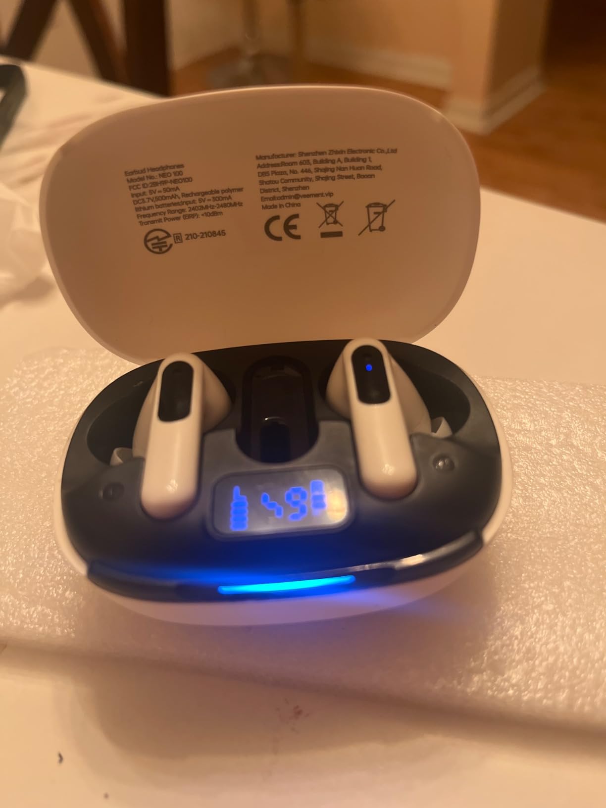 RYR Wireless Gaming Earbuds with Noise Cancelling Mic, 2.4Ghz & Bluetooth | 20ms Low Latency, LED Display, 36H Playtime for Meta Quest 3/2, PS5, PS4, VR, Switch, Steam Deck, PC, Phone customer photo 1