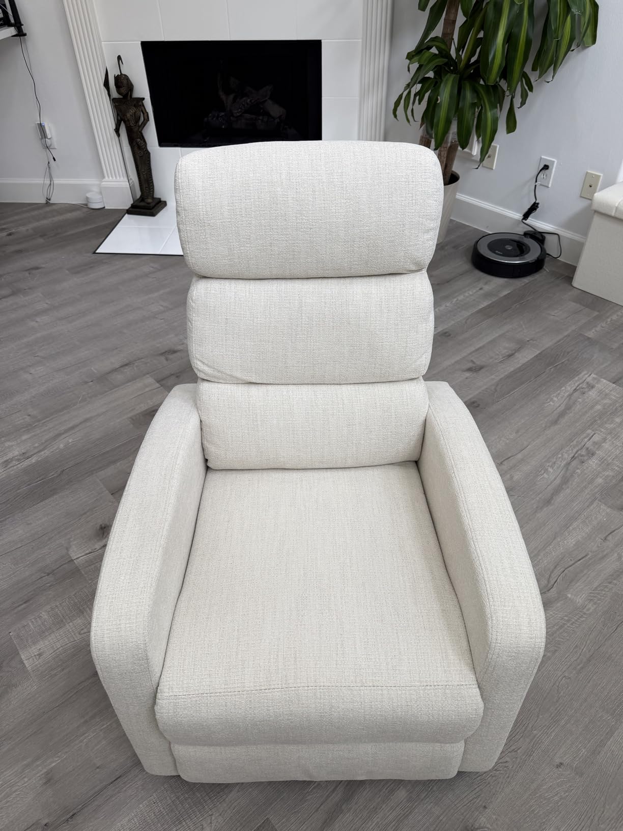 Furnimart Small Manual Recliner Chair for Compact Spaces, Overstuffed Chenille, Chunky Cushion, Comfortable Single Sofa Recliner for Adults, Ideal for Living Room, Bedroom, Home Theater, Gray customer photo 1