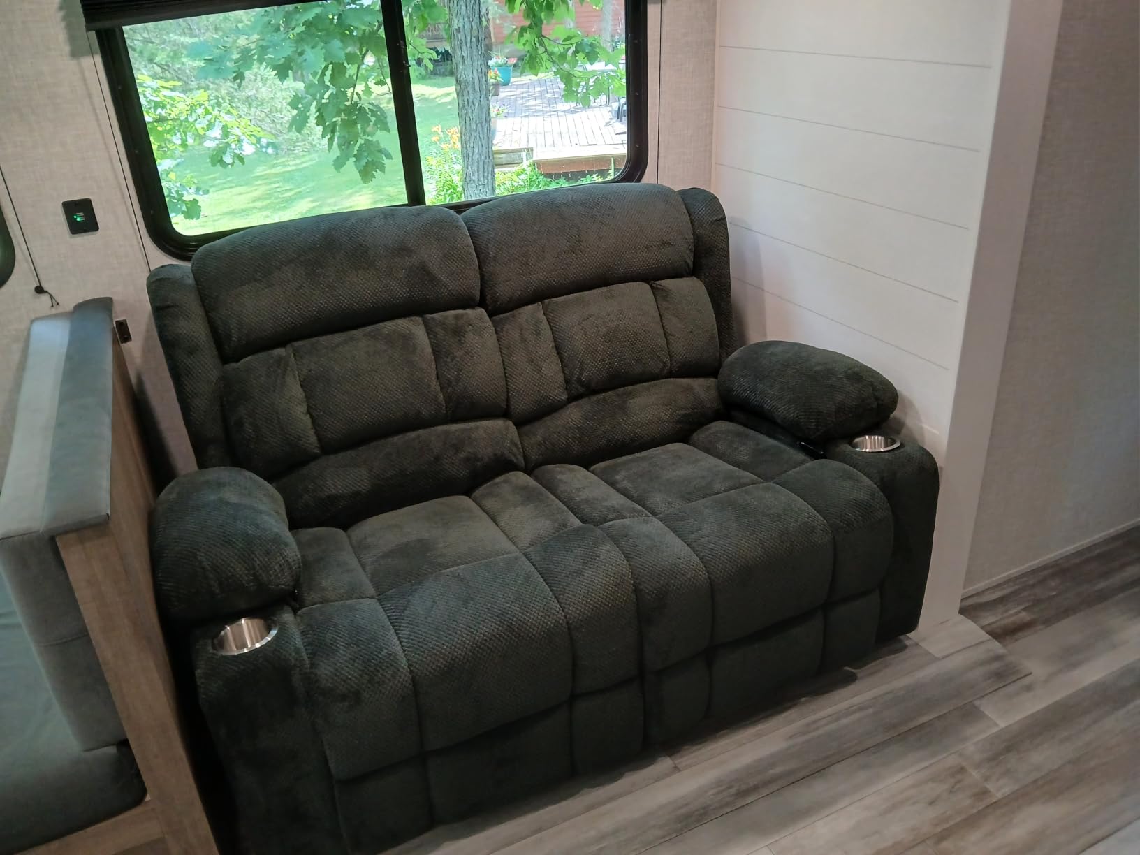 Power RV Loveseat Recliner Sofa, Reclining Loveseat Home Theater Seating with USB Ports, Cup Holders, Wall Hugger Recliners for Movie Room, Recline Movie Seats Gaming Sofa customer photo 1