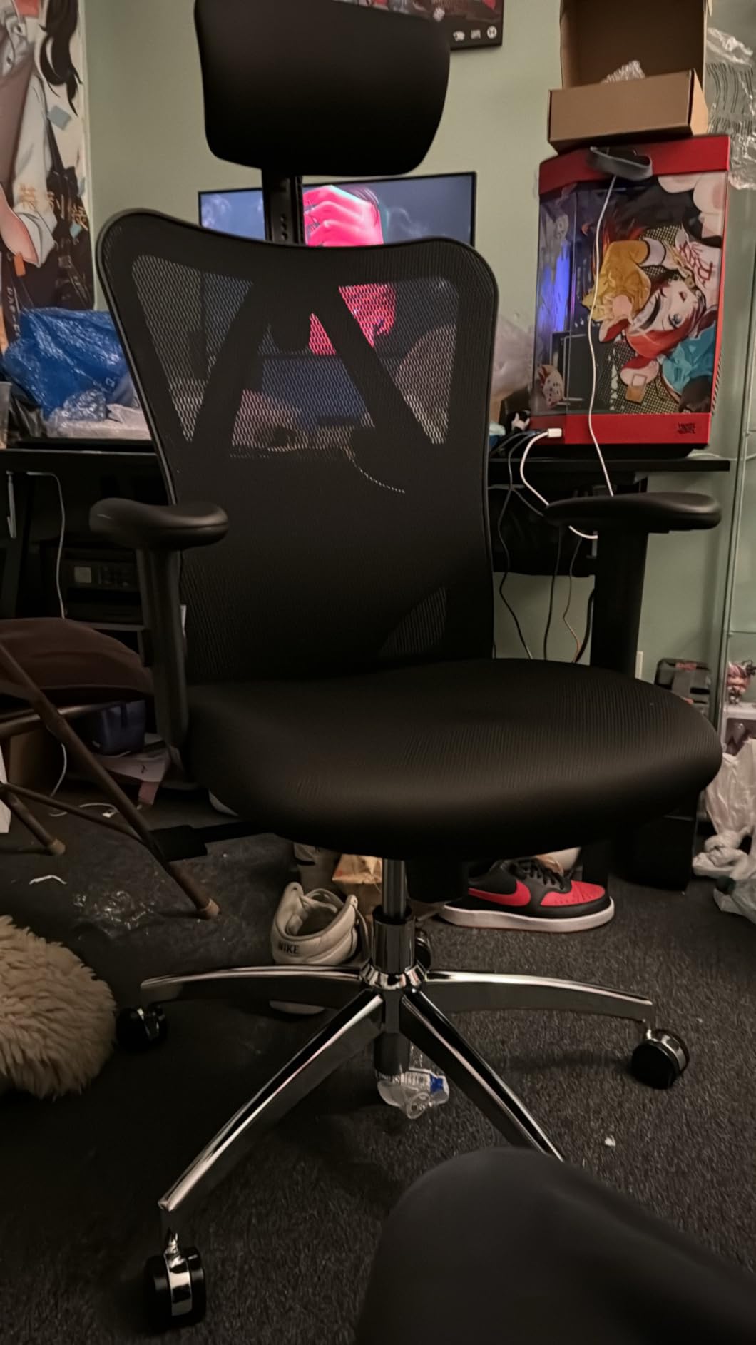 SIHOO B100 Mesh Office Chair, Comfy Ergonomic Office Chair with Adaptive Lumbar Support, Wide Headrest, 300 LBS Grey customer photo 2