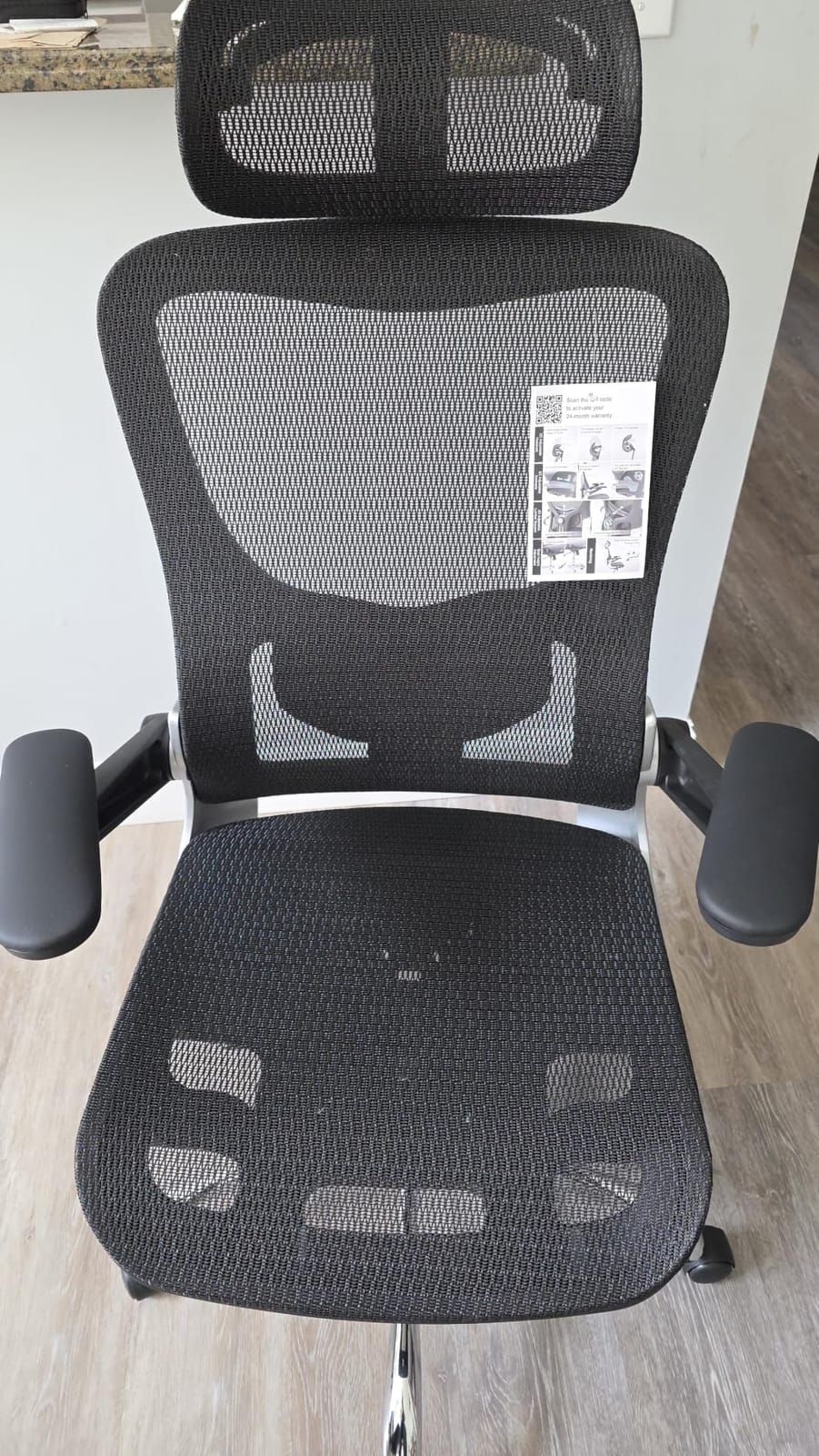 marrap Ergonomic Office Chair | Adjustable Lumbar Support, Mesh Desk Chair with 3D Armrests and Headrest, 90-120 degree Rocking Function, Black customer photo 2