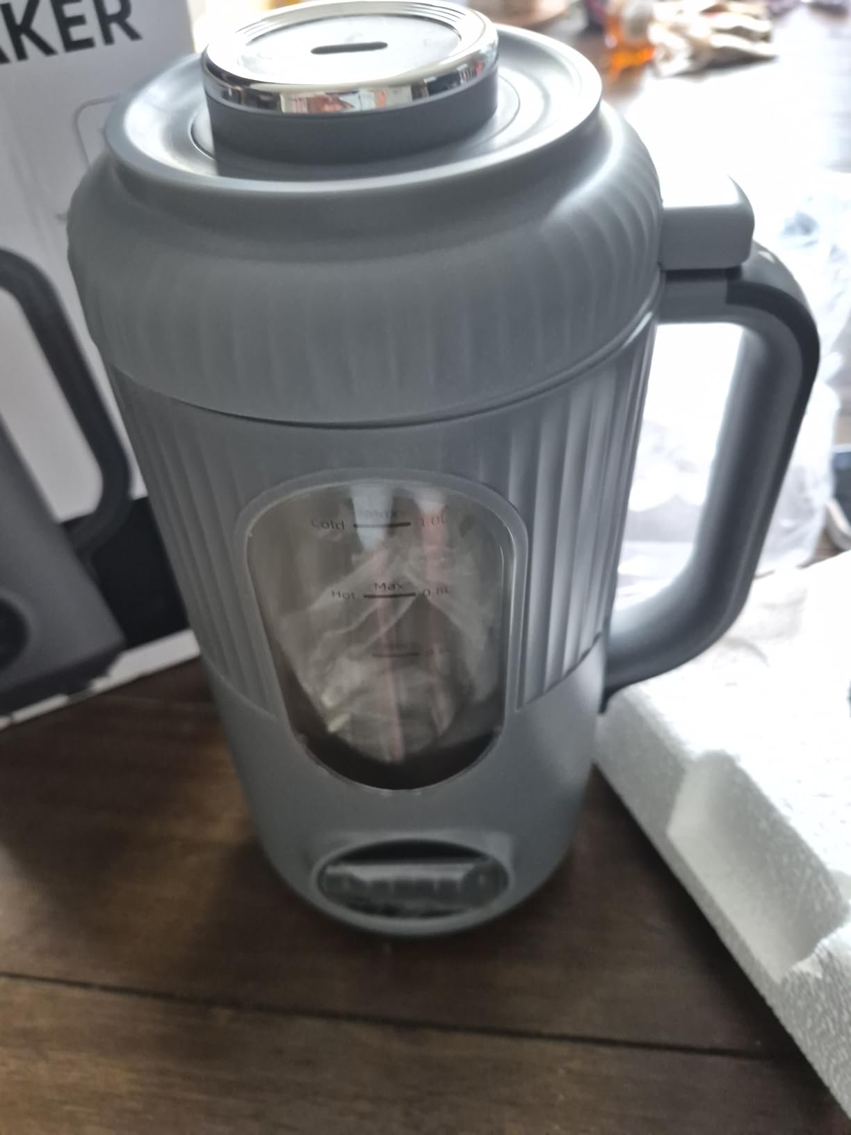 Nut Milk Maker Machine, Automatic Soy Milk Maker, Small Countertop Blender | 35oz Plant-Based Milk Maker for Homemade Almond Milk, Oat Milk, Soy Milk with VeloBlend 10-Blade System, Glass Chamber, Grey customer photo 1