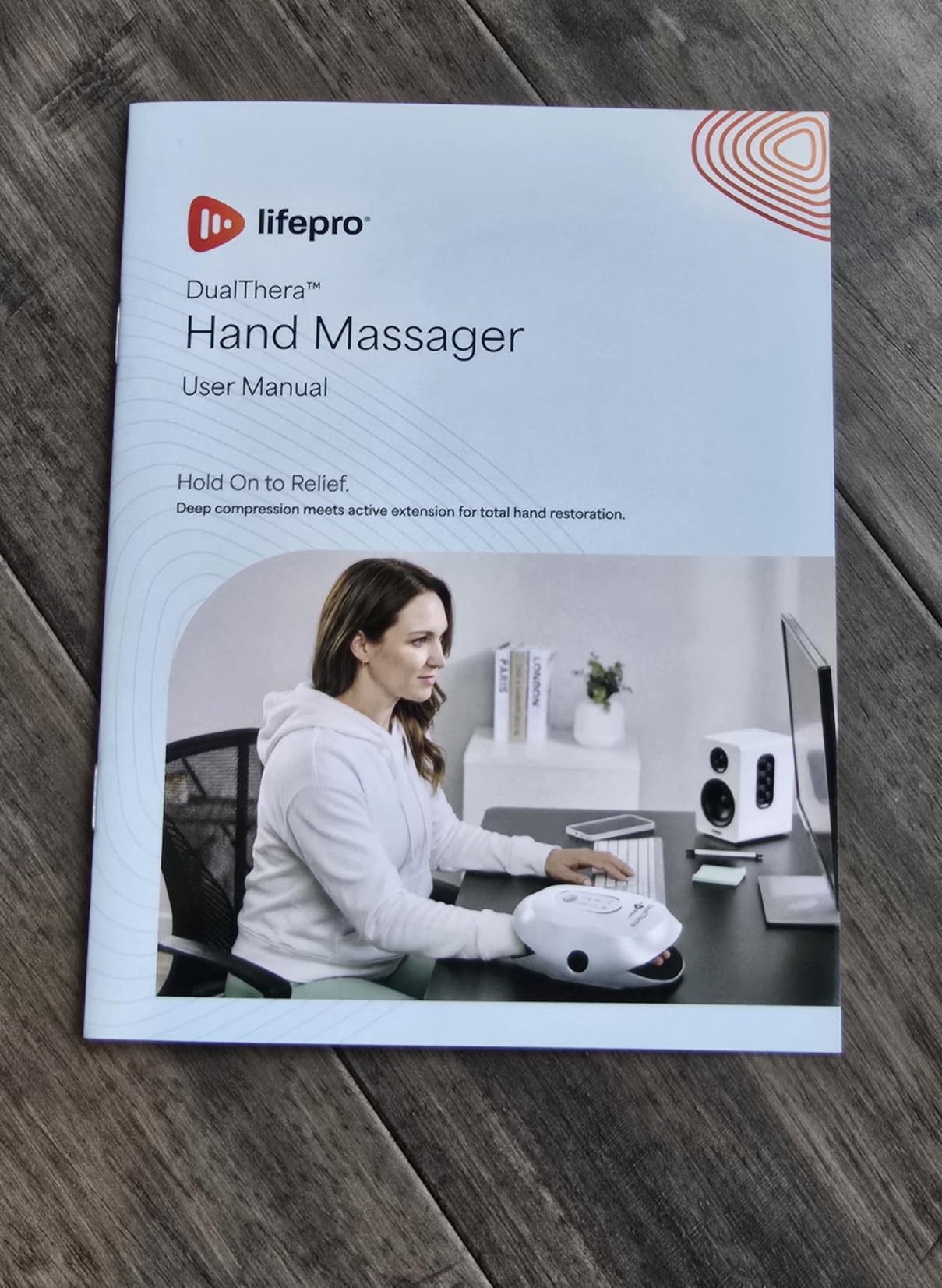 LifePro DualThera Hand Massager - Finger Stetching, Heat, RLT & Compression | Finger stretching mode, cordless, 104°F/118°F heat, vibration, with Red light therapy option auto shut-off, 180-min battery customer photo 1