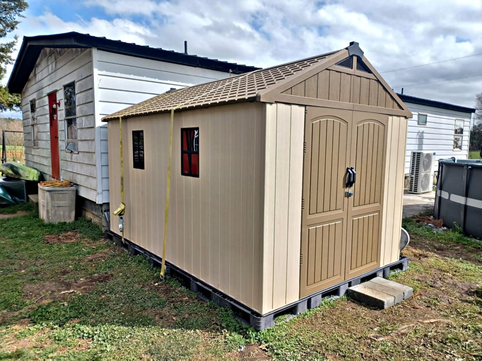 Patiowell 8x10 FT Resin Outdoor Storage Shed with Floor, Light Gray | Large Plastic Clearance Sheds, Lockable Door, Garden Tool Shed With Window, For Backyard, Patio Storage customer photo 2