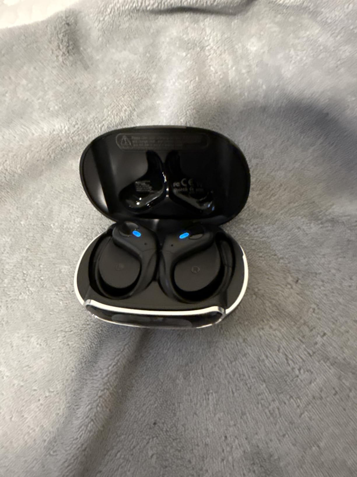 Active Noise Cancelling Ear Buds Wireless Earbuds 90H Playtime Bluetooth Headphones Stereo Bass Over-Ear Hooks Earphones with Power Display Case IPX7 Waterproof Headset for Workout/Running, Black customer photo 2