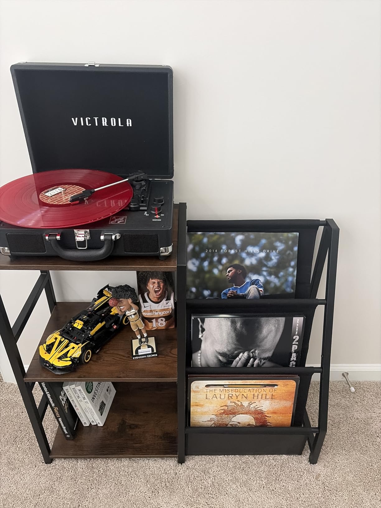 FEKTIK Vinyl Record Player with Magnetic Cartridge and Built-in Speakers | Belt-drive turntable with 33/45 RPM playback, Bluetooth playback, aux input, adjustable counterweight, auto off customer photo 1