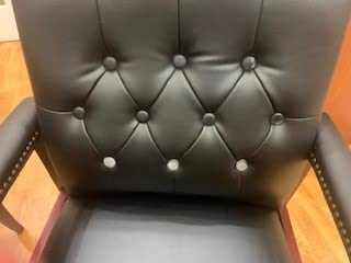 Boss Office Products Traditional Caressoft Vinyl Guest Chair with Mahogany Finish Wood Base, Black customer photo 1