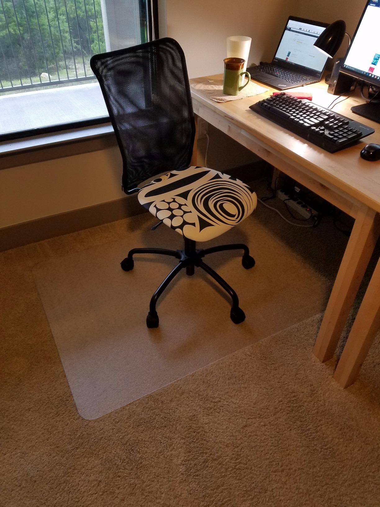 Floortex 1115223ER Cleartex Ultimat Polycarbonate Chair Mat for Low/Medium Pile Carpet, 48 x 60 customer photo 2