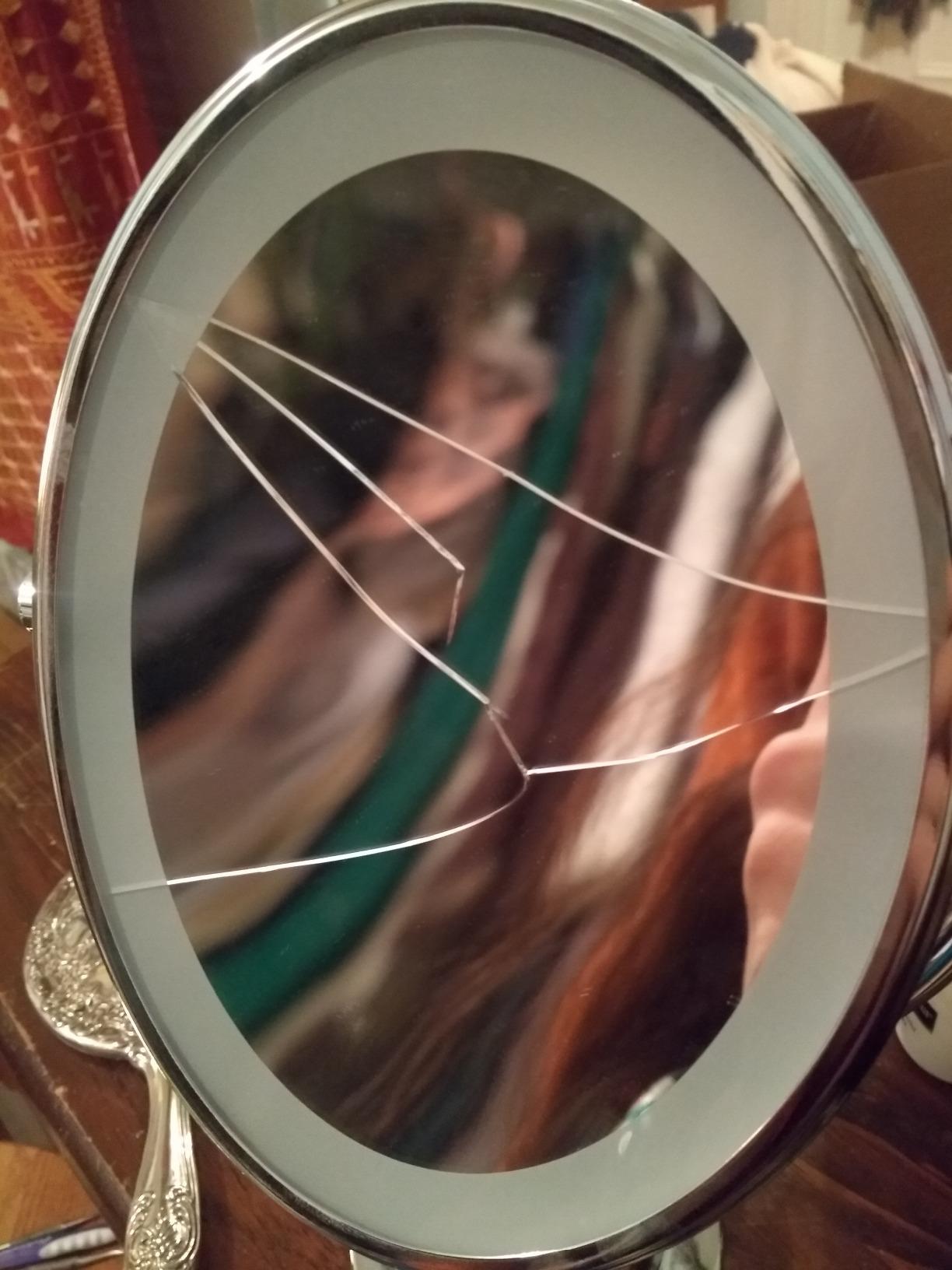 Lighted Vanity Mirror, LED, 1X/7X Magnifying, Double Sided | Lighted makeup mirror with polished chrome finish, swivel design for optimal viewing angles, ideal for makeup customer photo 1