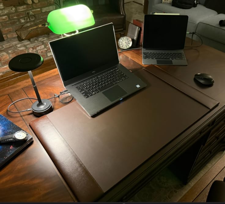 Dacasso Bonded Pad with Side Rails Luxury Leather Desk Blotter for Writing, 30 x 18, Black customer photo 1