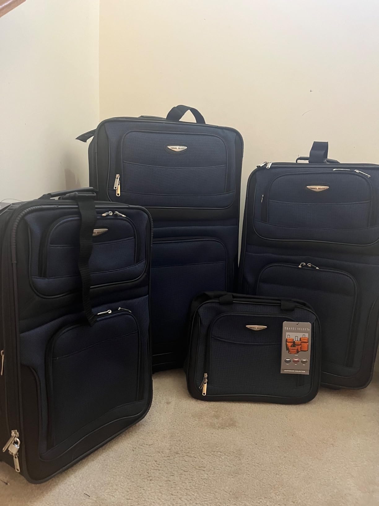 Travel Select Amsterdam Softside Expandable Luggage with Rolling Wheels, Orange, 4-Piece Set (15/21/25/29) customer photo 1