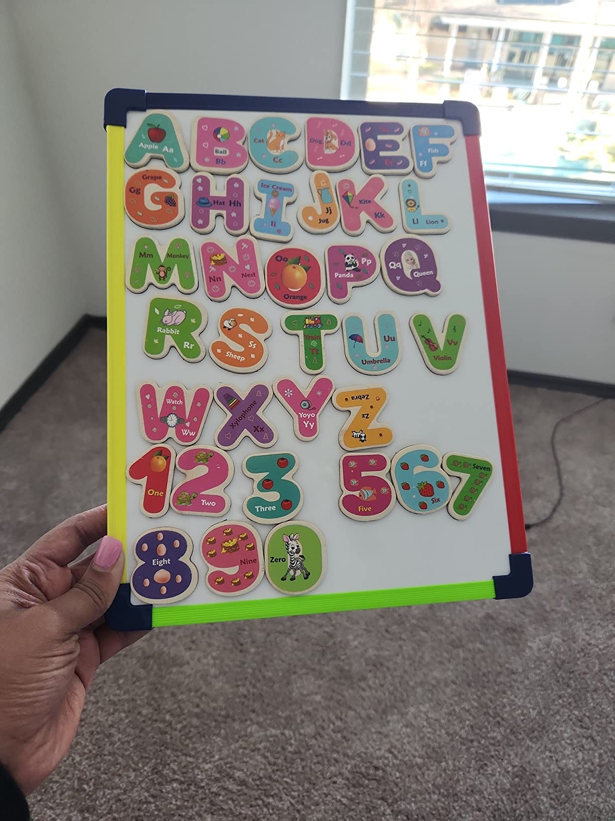 TOWO Wooden Easel for Kids, Foldable Double-Sided Magnetic Board customer photo 2