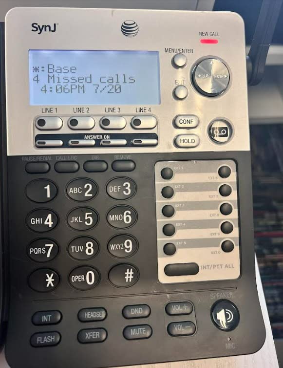 AT&T SynJ SB67158 DECT 6.0 4-Line Corded/Cordless Small Business Phone System with Answering System, Black/Silver customer photo 1