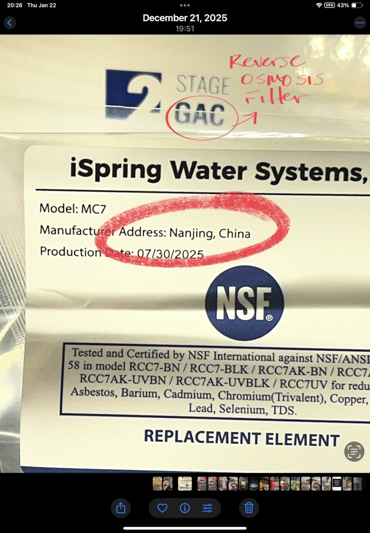 iSpring RCC7AK-UV, NSF 58&372 Certified, 7-Stage Reverse Osmosis Water Filter System with Alkaline and LED UV Filter, Patented Top-Mounted Faucet Design for Easy Installation customer photo 2