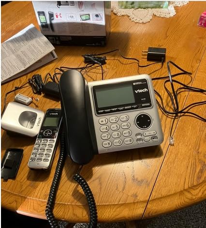 VTech CS6649 DECT 6.0 Expandable Corded/Cordless Phone with Answering System and Caller ID/Call Waiting, Silver/Black with 1 Handset customer photo 2
