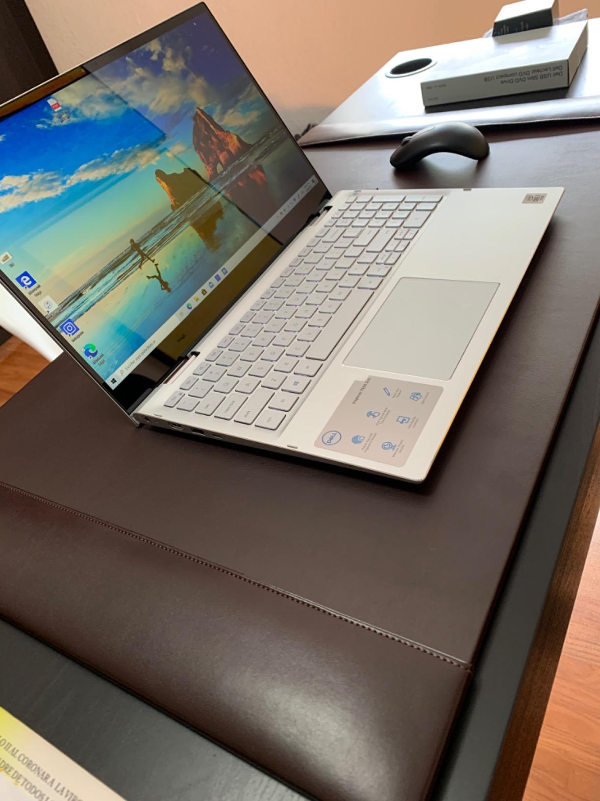 Dacasso Bonded Pad with Side Rails Luxury Leather Desk Blotter for Writing, 30 x 18, Brown customer photo 1