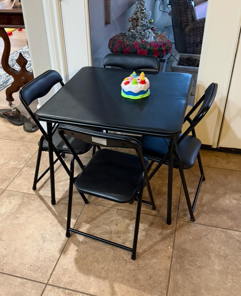 Flash Furniture Mindy Kids 5-Piece set Folding Square Table and Chairs Set for Daycare and Classrooms, Children's Activity Table and Chairs Set, Multicolor customer photo 2