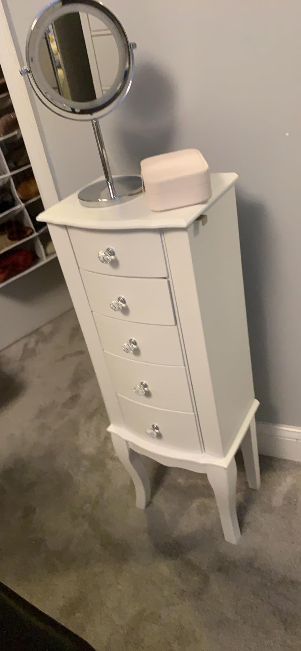 Powell Furniture Jewelry Armoire, White, 13
