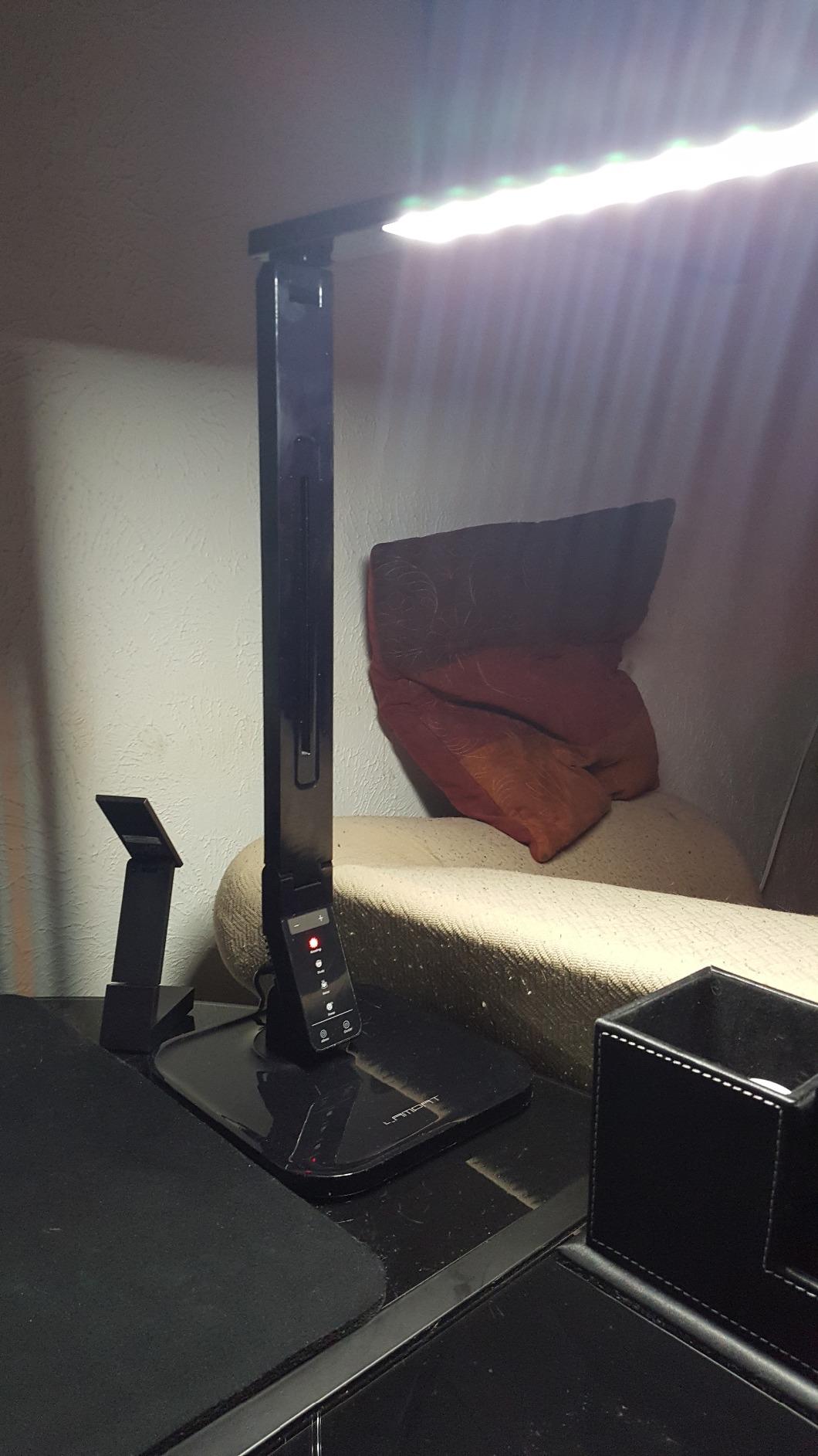 Lampat Dimmable LED Desk Lamp, 4 Lighting Modes (Reading/Studying/Relaxation/Bedtime), 5-Level Dimmer, Touch-Sensitive Control Panel, 1-Hour Auto Timer, 5V/1A USB Charging Port, Piano Black customer photo 1