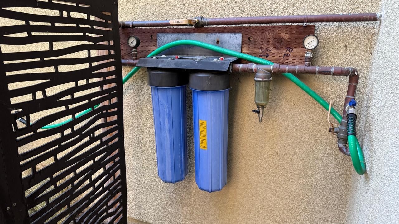 iSpring WGB22B 2-Stage Whole House Water Filtration System, 20” x 4.5” Sediment & Carbon Block Filters, Removes up to 99% Chlorine, Fine Sediment and Bad Taste Removal customer photo 1
