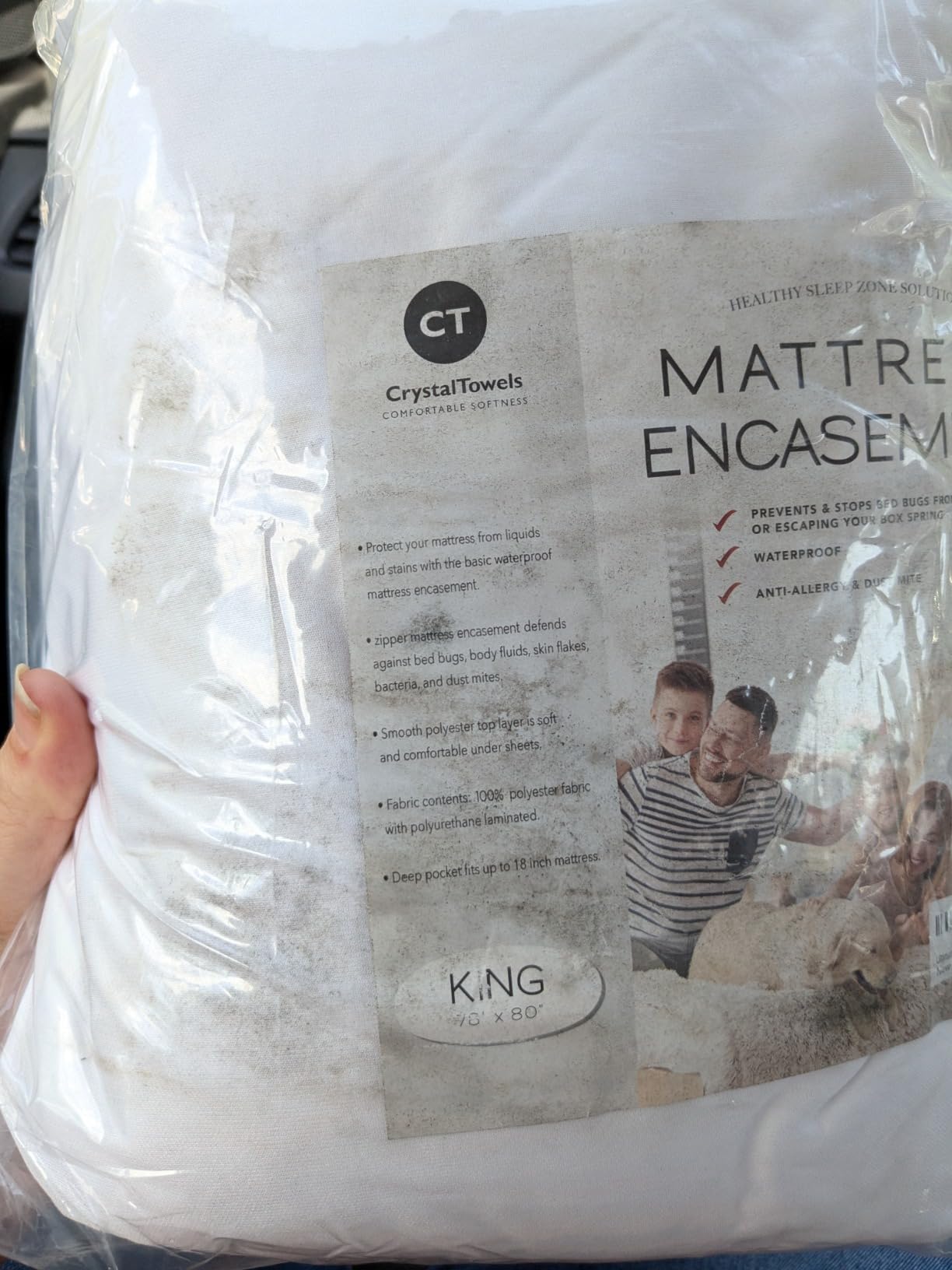 Waterproof Mattress Protector Queen Size - 6-Sided Zippered Mattress Encasement, Breathable Fabric Cover, Machine Washable, Fits Queen Mattress 60 x 80 Inches, Up to 16