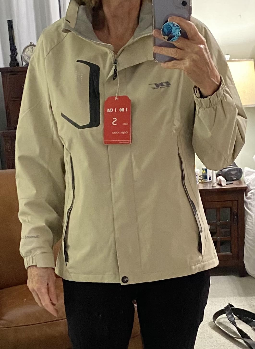 Diamond Candy Women's Lightweight Waterproof Hooded Rain Jacket customer photo 2