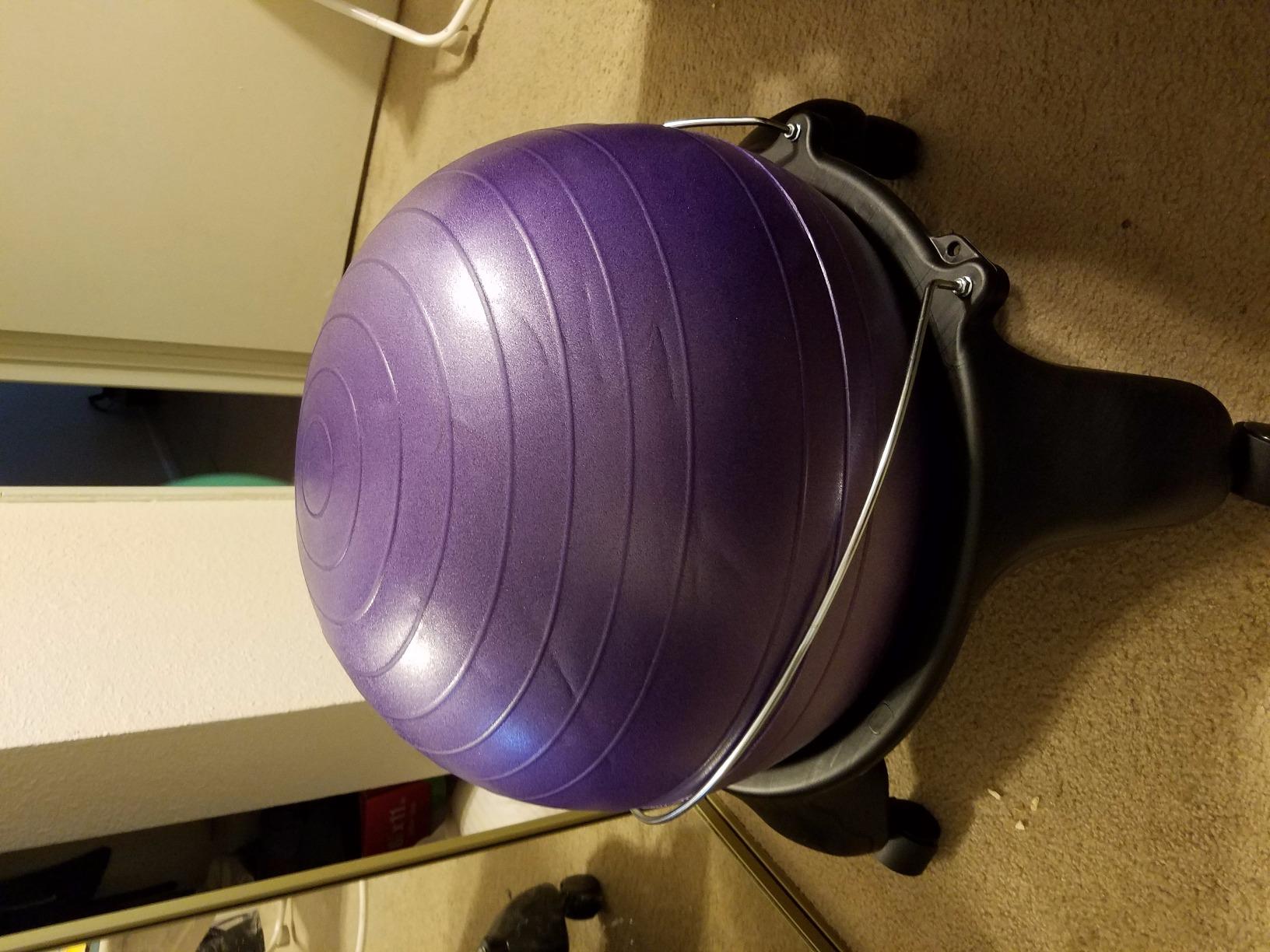 Gaiam Classic Balance Ball Chair, Stability Seat | 52cm stability ball chair builds core strength while you sit. Includes pump & exercise guide. customer photo 1