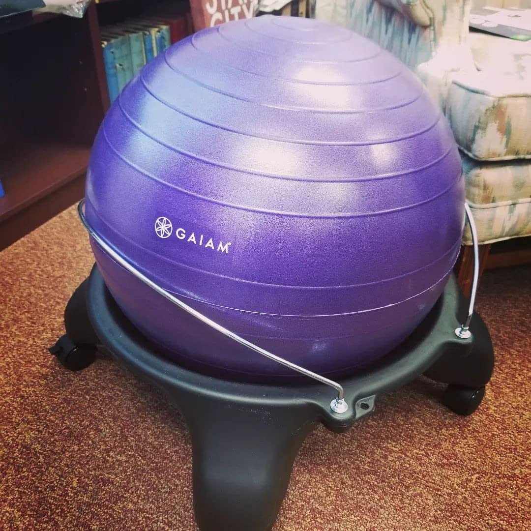 Gaiam Classic Balance Ball Chair, Stability Seat | 52cm stability ball chair builds core strength while you sit. Includes pump & exercise guide. customer photo 2