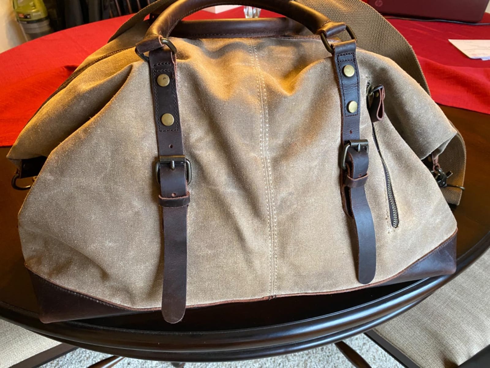 S-ZONE Duffle Bag for Travel Canvas Duffel Bag Carry on Weekender Bag for Men customer photo 2