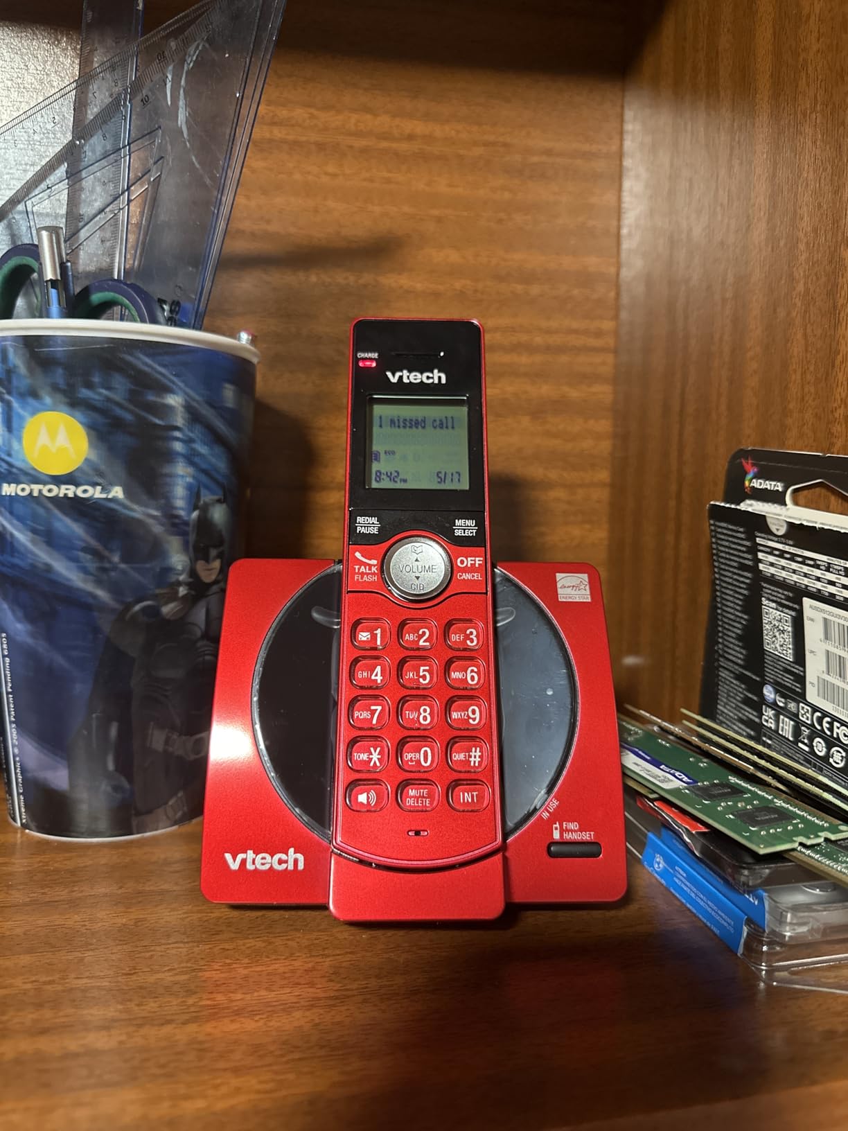 VTech CS6919-16 DECT 6.0 Cordless Phone, Red - Caller ID/Call Waiting (Stores 30 Calls), Backlit Keypad & Display, Full Duplex Handset Speakerphone, Wall Mountable customer photo 2