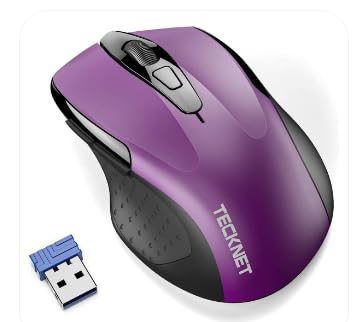 TECKNET Wireless Mouse, 2.4G Ergonomic Computer Mouse, 2600 DPI, Purple customer photo 1