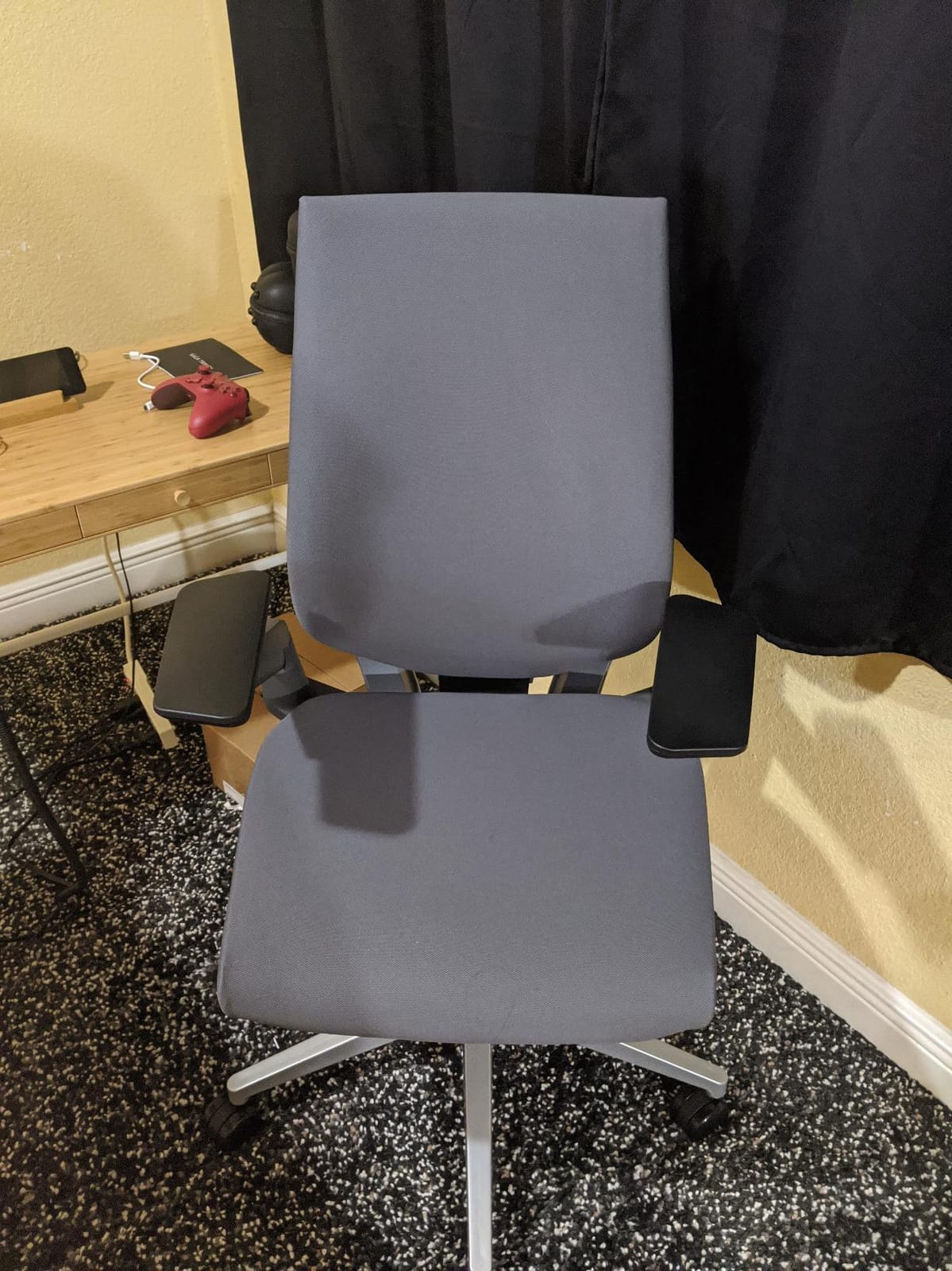 Steelcase Gesture Office Chair - Ergonomic Work Chair with Wheels for Carpet - Comfortable - Intuitive-to-Adjust for Desk - 360-Degree Arms - Licorice Fabric customer photo 1