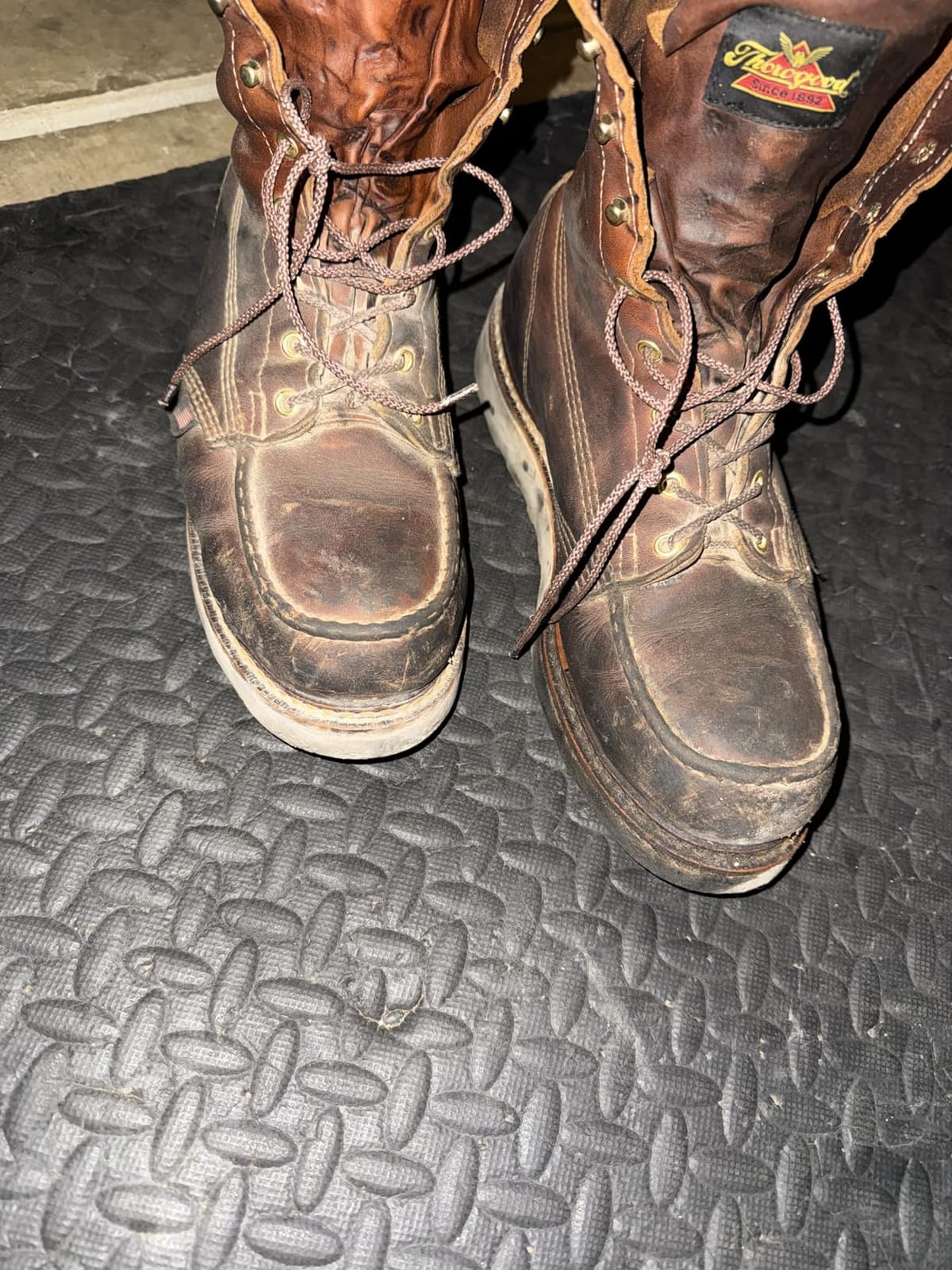 Thorogood American Heritage 8” Steel Toe Work Boots for Men - Full-Grain Leather with Moc Toe, Slip-Resistant Wedge Outsole, and Comfort Insole; EH Rated customer photo 1