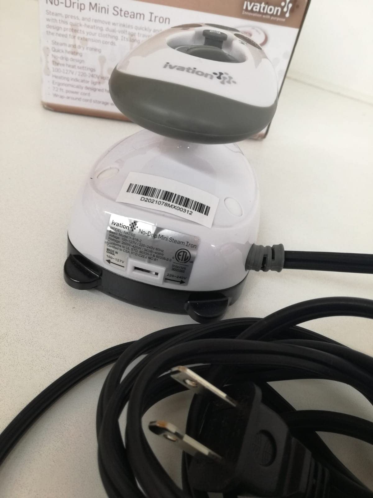 Ivation Mini Travel Iron, 420W, Dual Voltage, Ceramic Soleplate, Steam customer photo 1