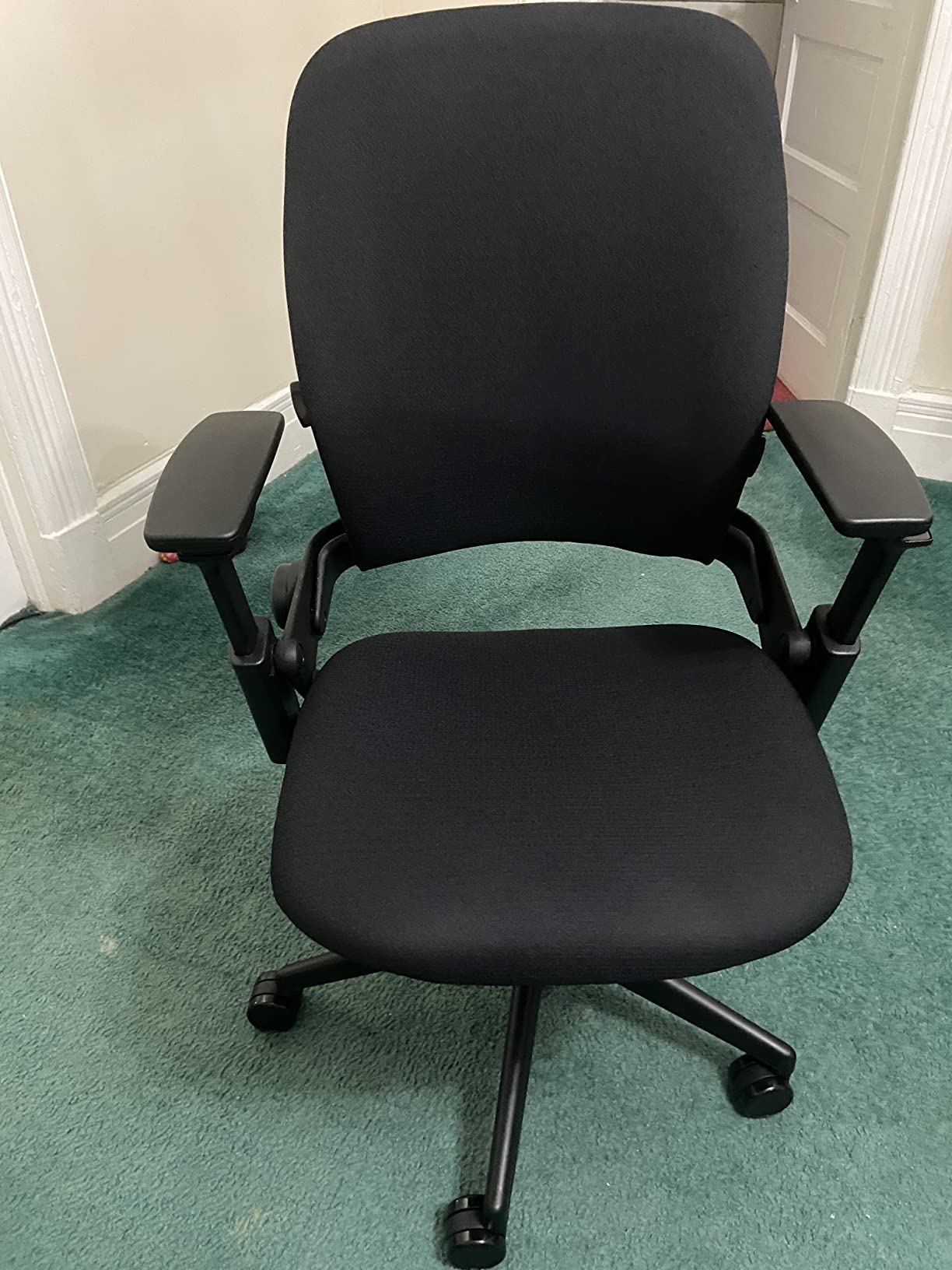 Leap Office Chair, Adjustable Support, Carpet Floors, Blue Nickel | Ergonomic Work Chair with Wheels for Carpet, Supports Unique Body Shape via Natural Glide System & Liveback Technology customer photo 1