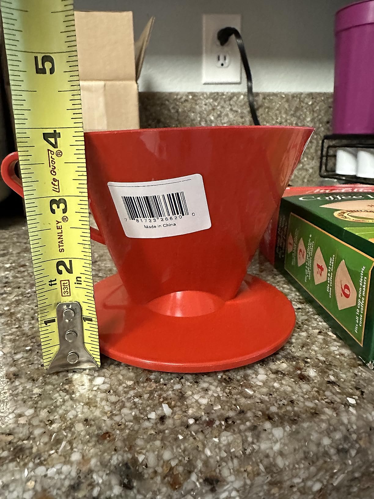 Fino Pour-Over Coffee Brewing Filter Cone, Number 1-Size, Red, Brews 1 to 2-Servings customer photo 1